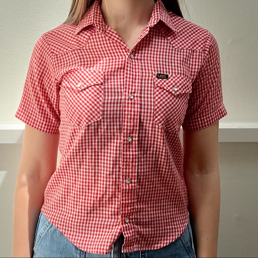 Lee Rare Vintage 60’s Gingham Western Short Sleeved Shirt